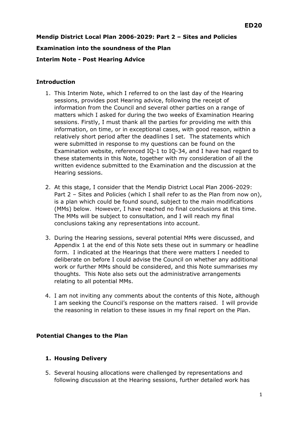 1 Mendip District Local Plan 2006-2029: Part 2