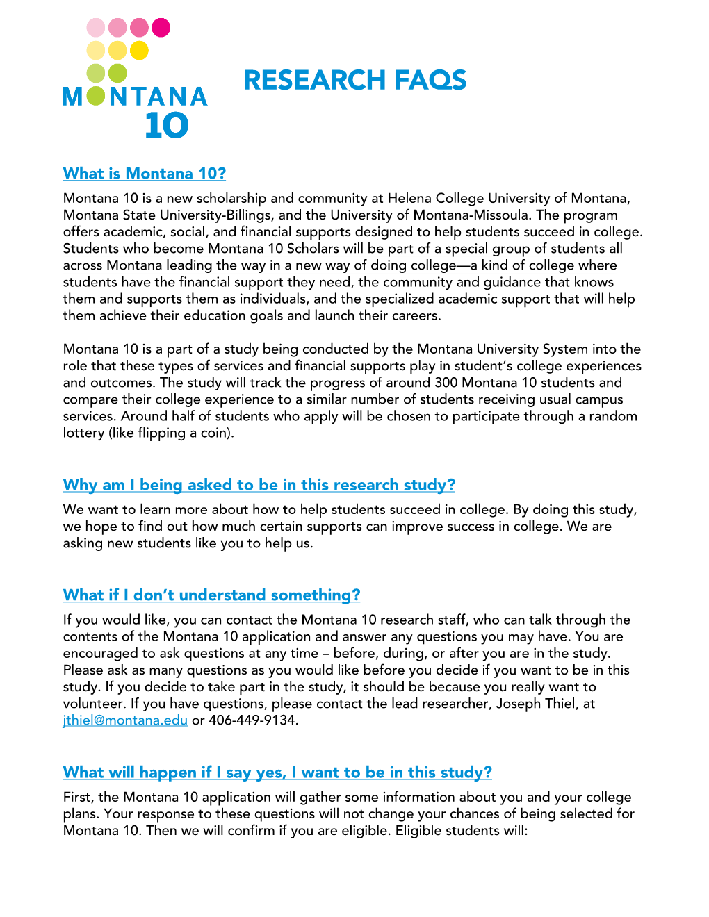 Montana 10 Research Faqs