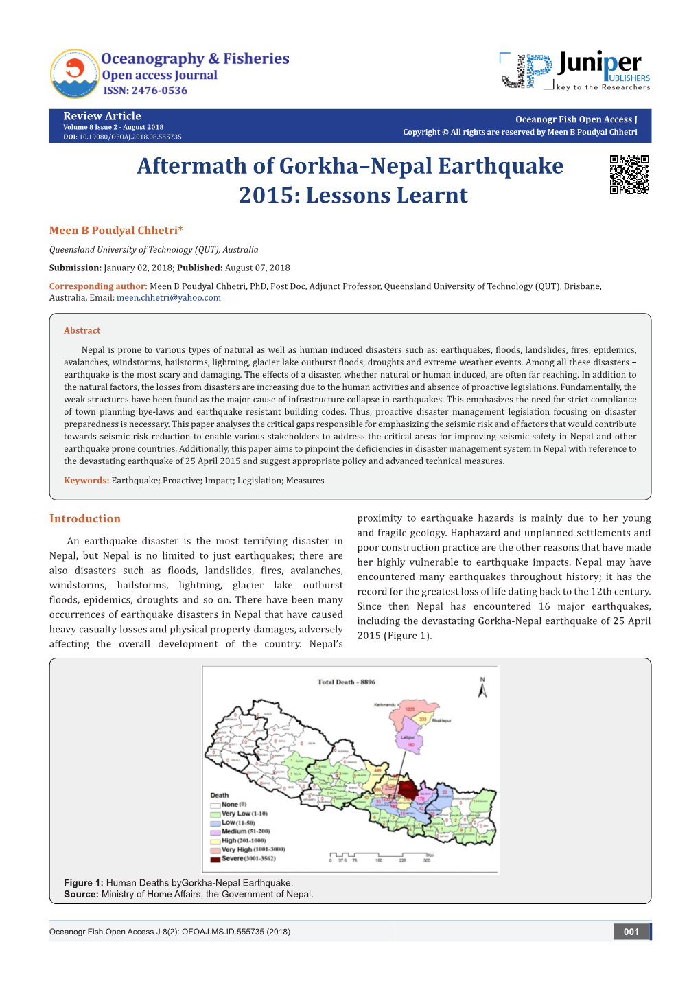 Aftermath of Gorkha–Nepal Earthquake 2015: Lessons Learnt
