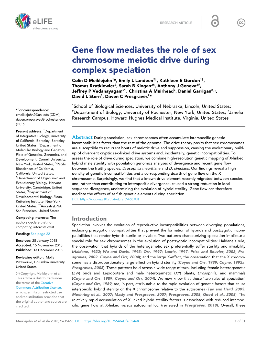 Gene Flow Mediates the Role of Sex Chromosome Meiotic Drive