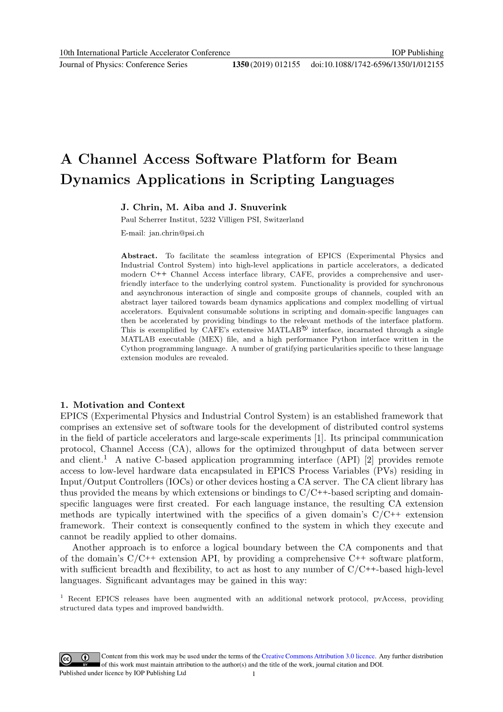 A Channel Access Software Platform for Beam Dynamics Applications in Scripting Languages