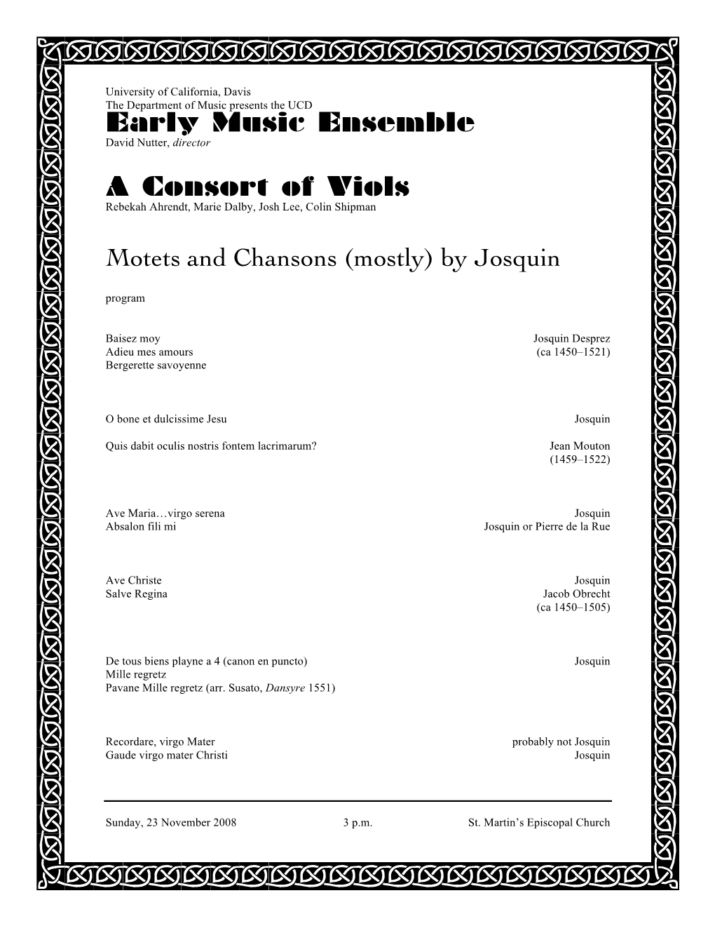 Early Music Ensemble a Consort of Viols