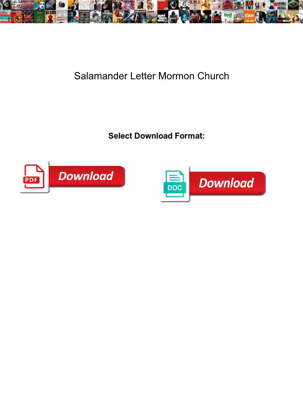 Salamander Letter Mormon Church