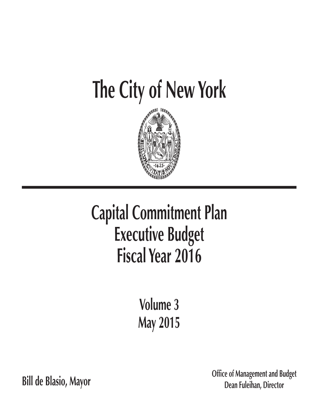 FY 2016 Executive Budget Commitment Plan