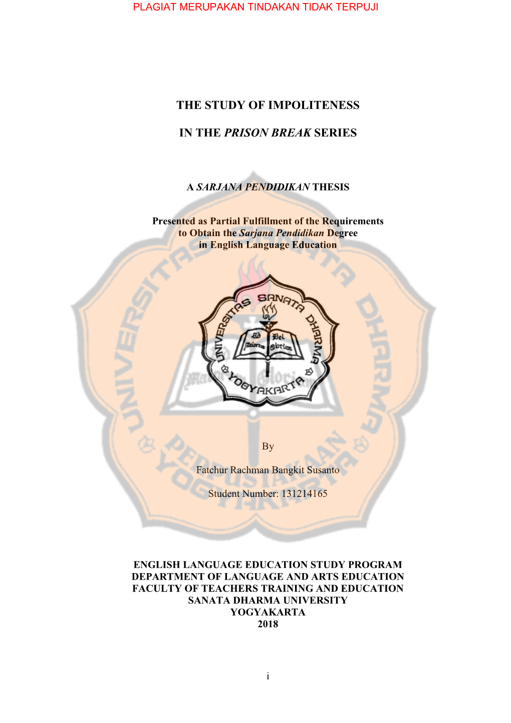 The Study of Impoliteness in the Prison Break Series