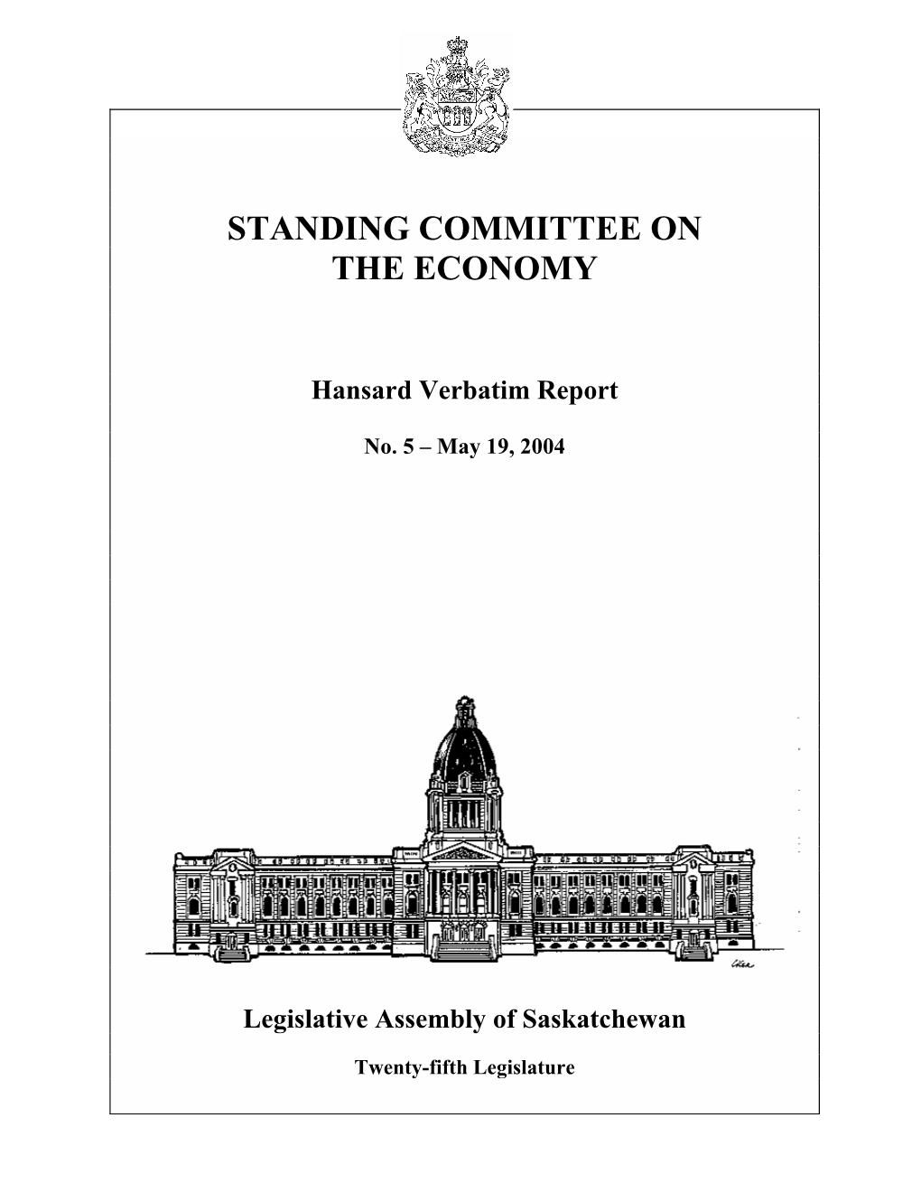 Hansard: May 19, 2004 (ECO)