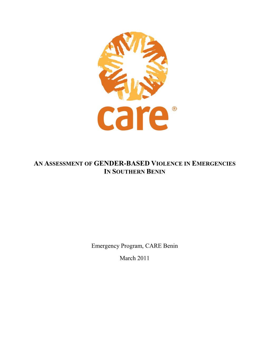 An Assessment of Gender-Based Violence in Emergencies in Southern Benin