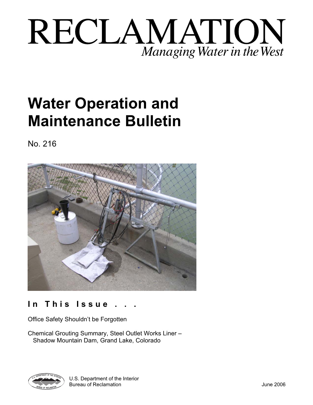 Water Operation and Maintenance Bulletin