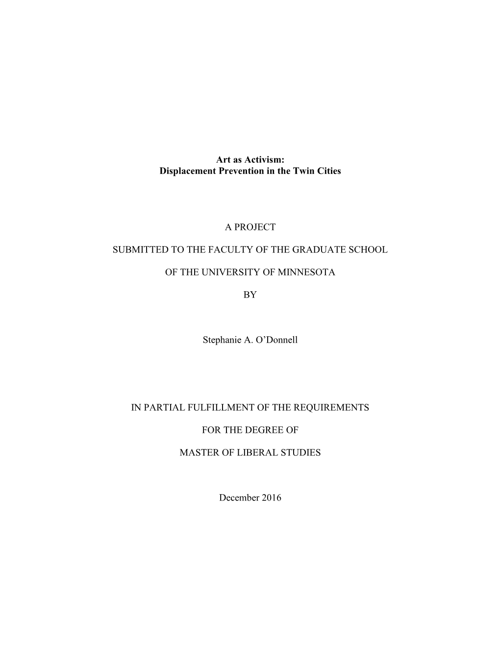 Art As Activism: Displacement Prevention in the Twin Cities