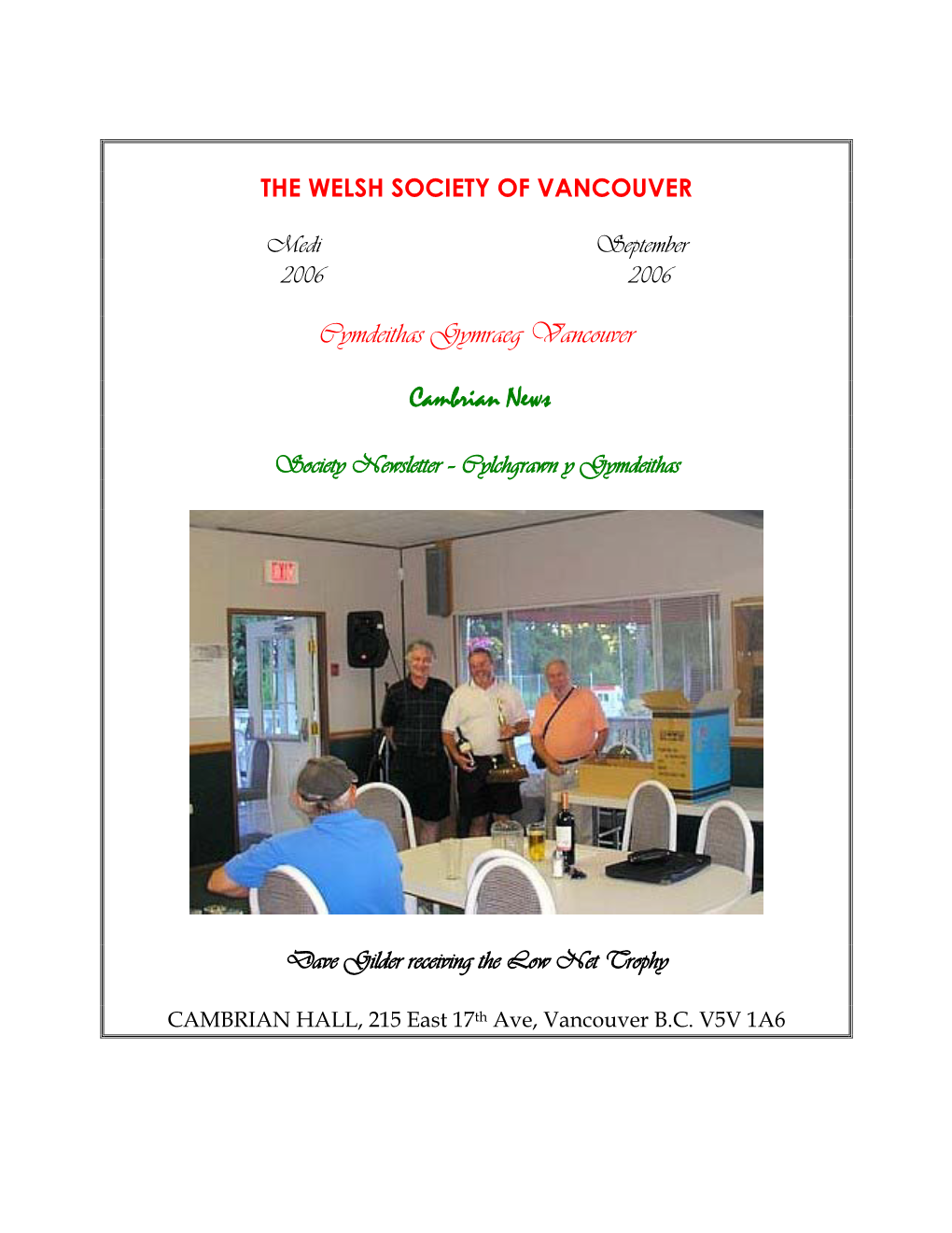 Vancouver Welsh Society