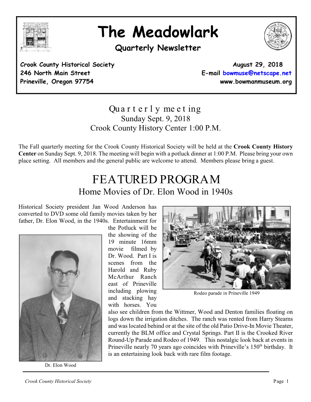 The Meadowlark Quarterly Newsletter