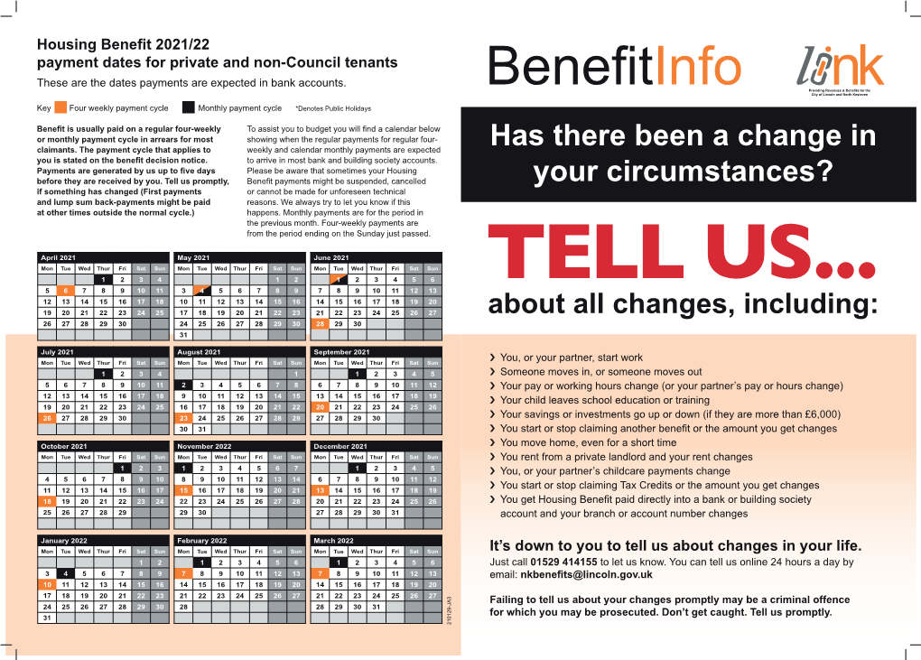 Housing Benefit Payment Dates