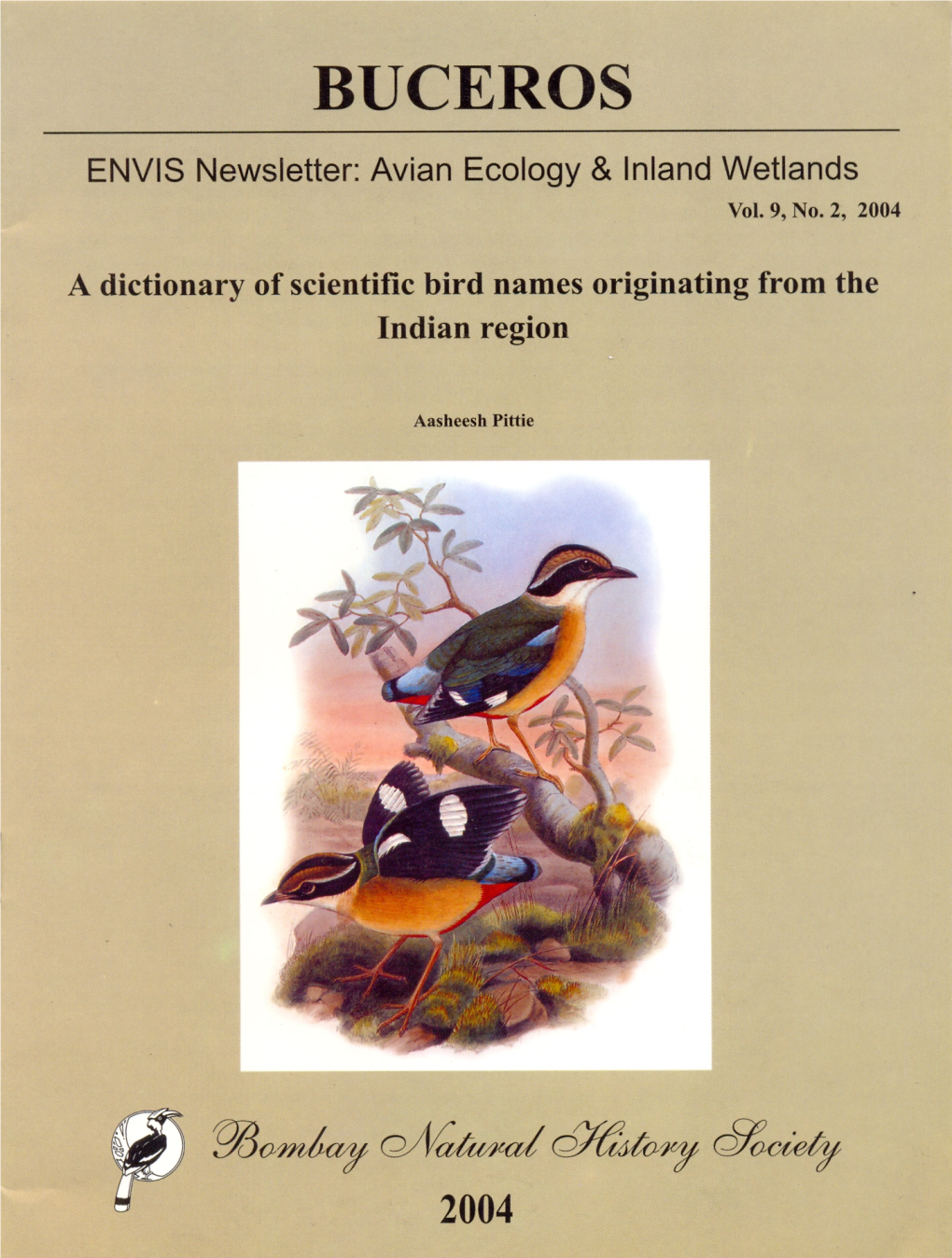 A Dictionary of Scientific Bird Names Originating from the Indian Region