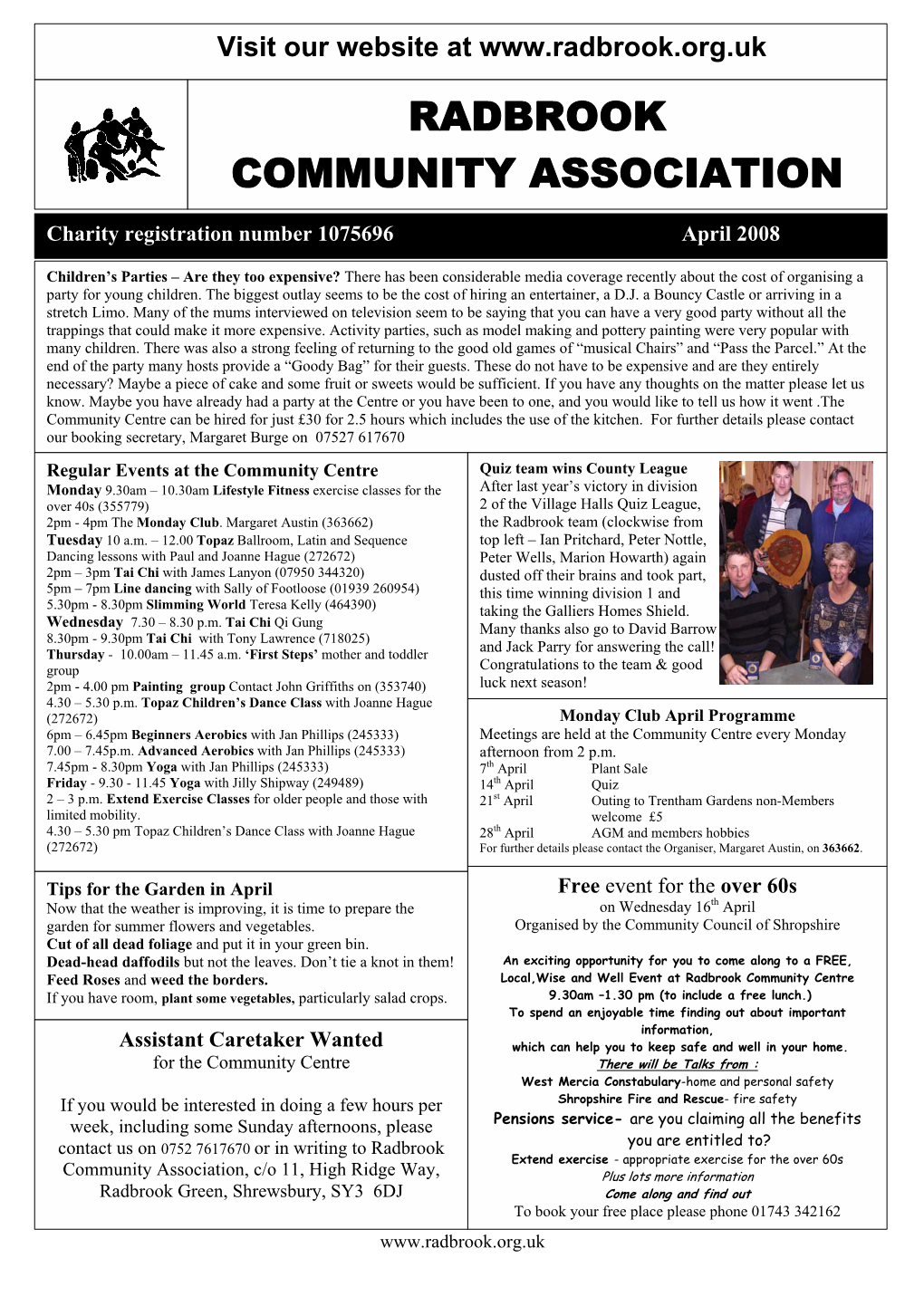 RCA Newsletter April 2008