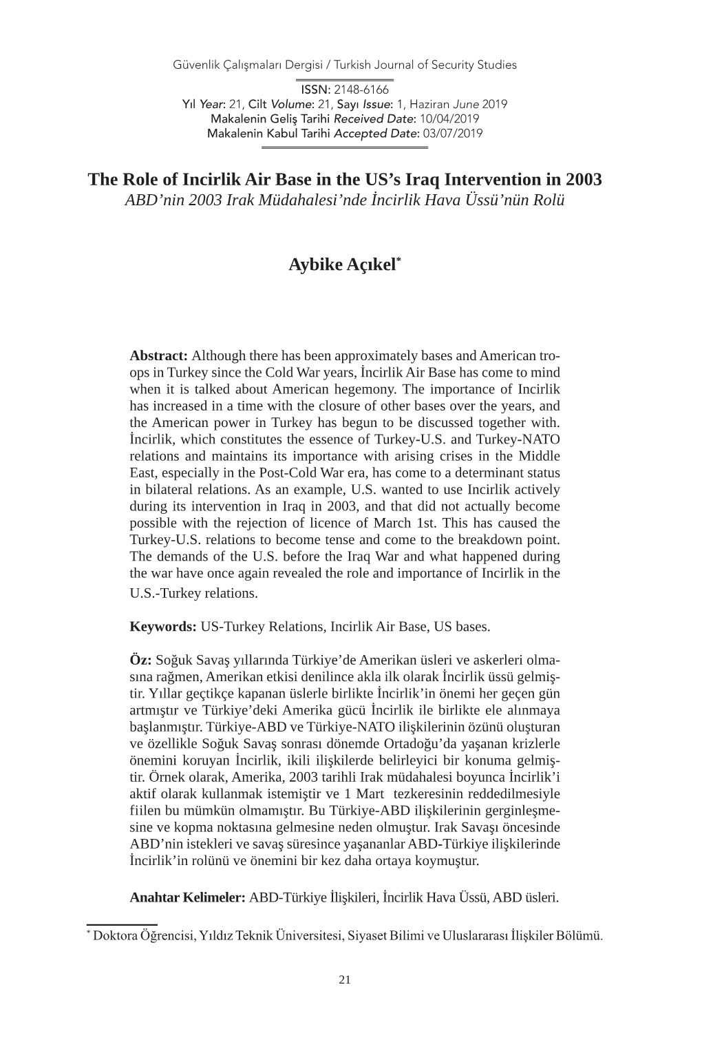 The Role of Incirlik Air Base in the US's Iraq Intervention in 2003