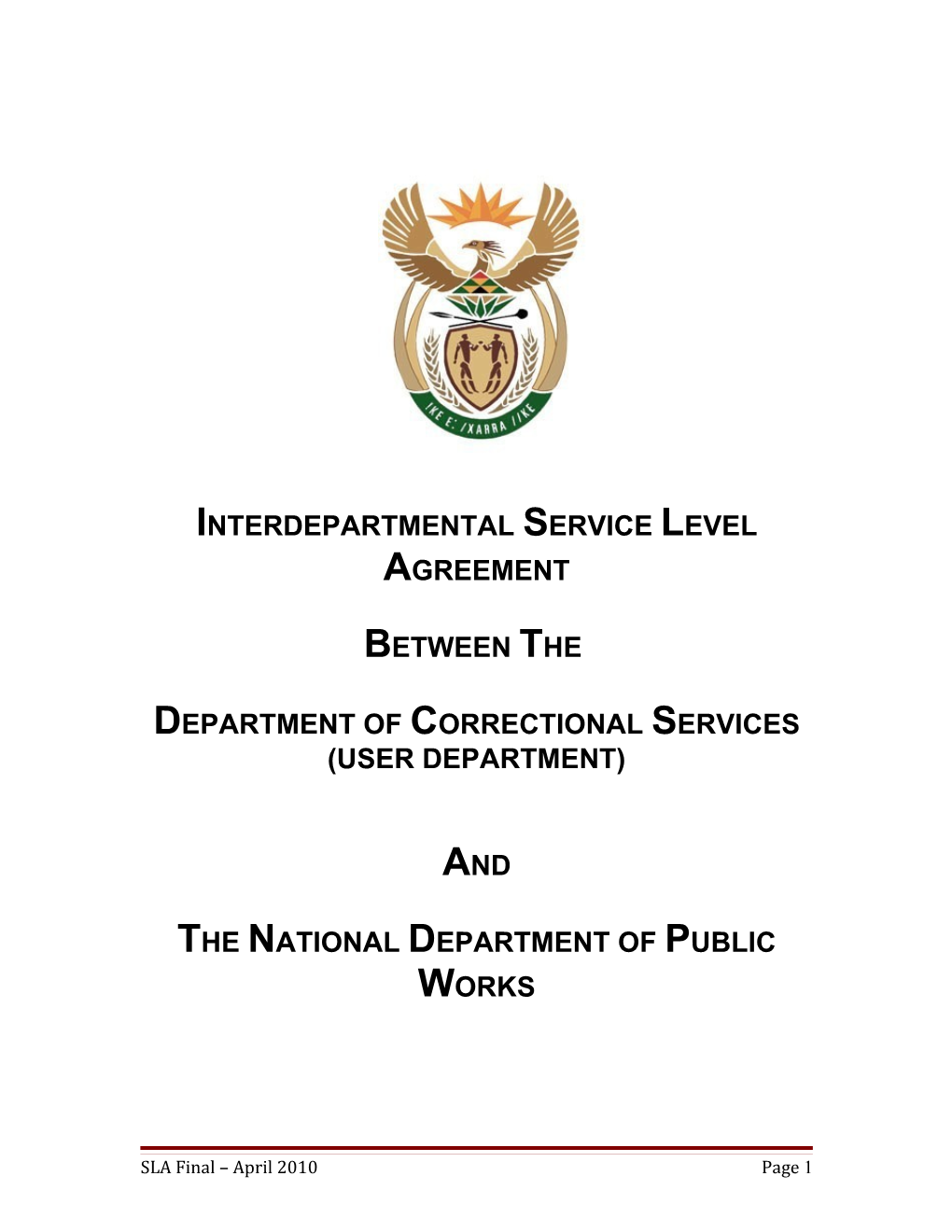 Interdepartmental Service Level Agreement