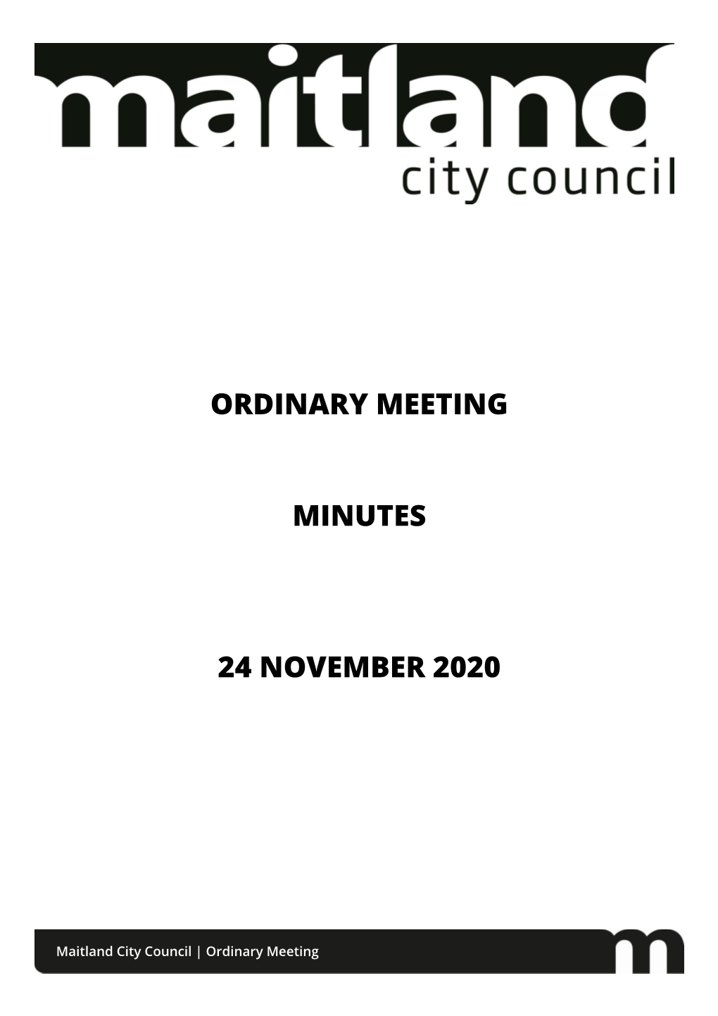 Minutes of Ordinary Meeting