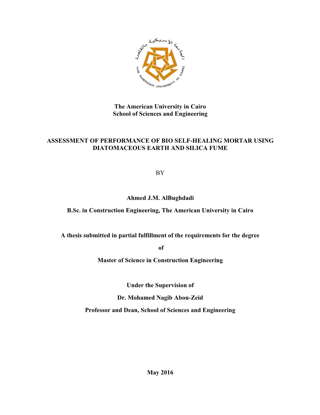 Assessment of Performance of Bio Self-Healing Mortar Using Diatomaceous Earth and Silica Fume