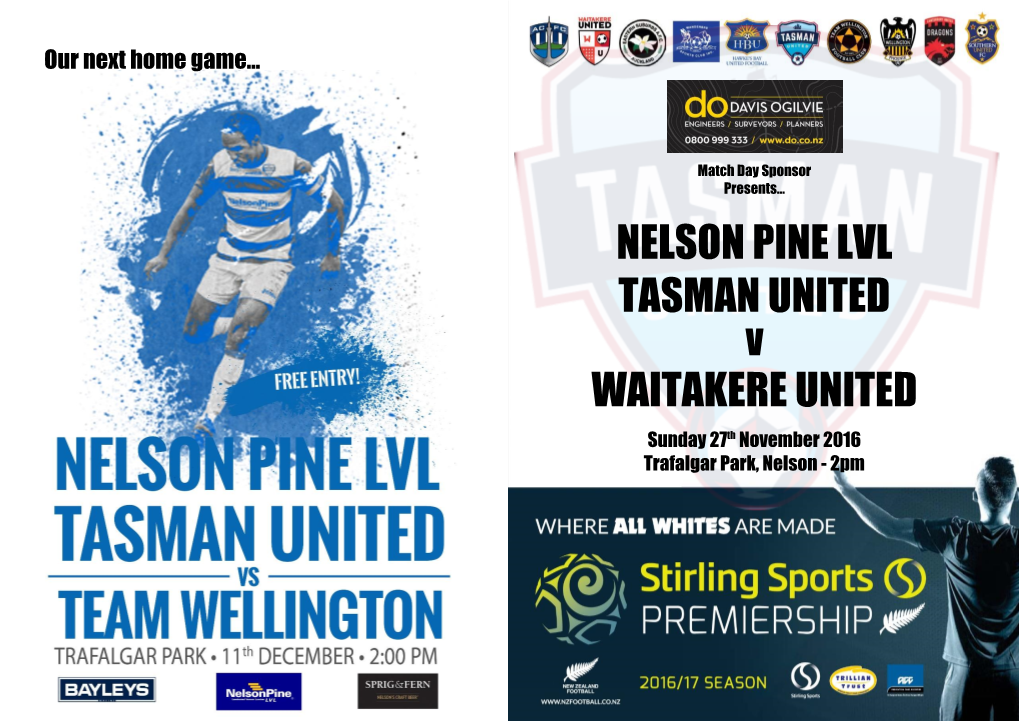 Nelson Pine LVL Tasman United Waitakere United