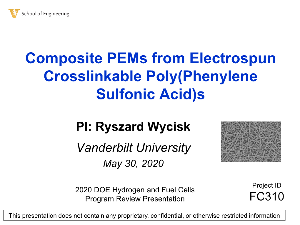 Composite Pems from Electrospun Crosslinkable Poly(Phenylene Sulfonic Acid)S