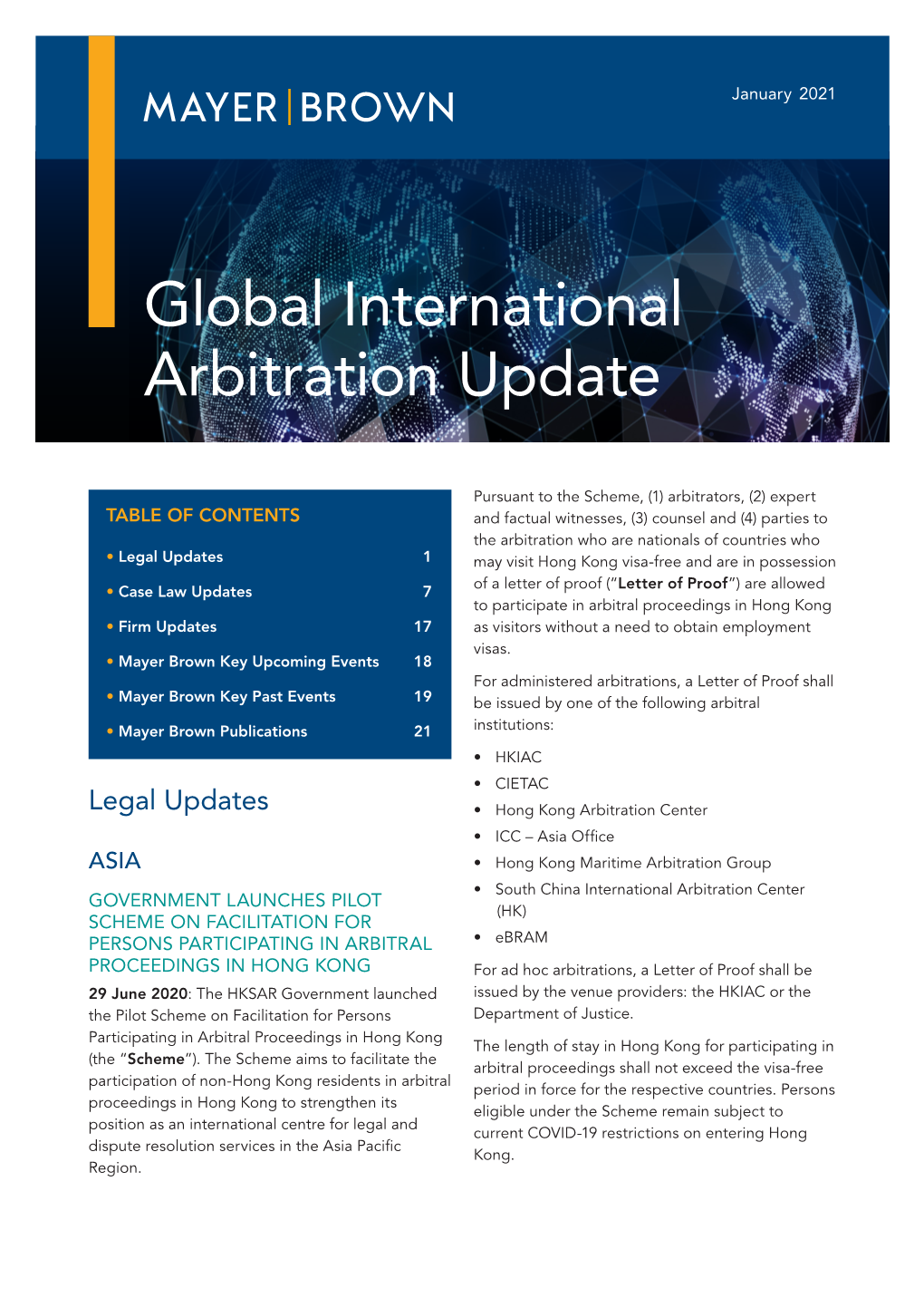 Global International Arbitration Update