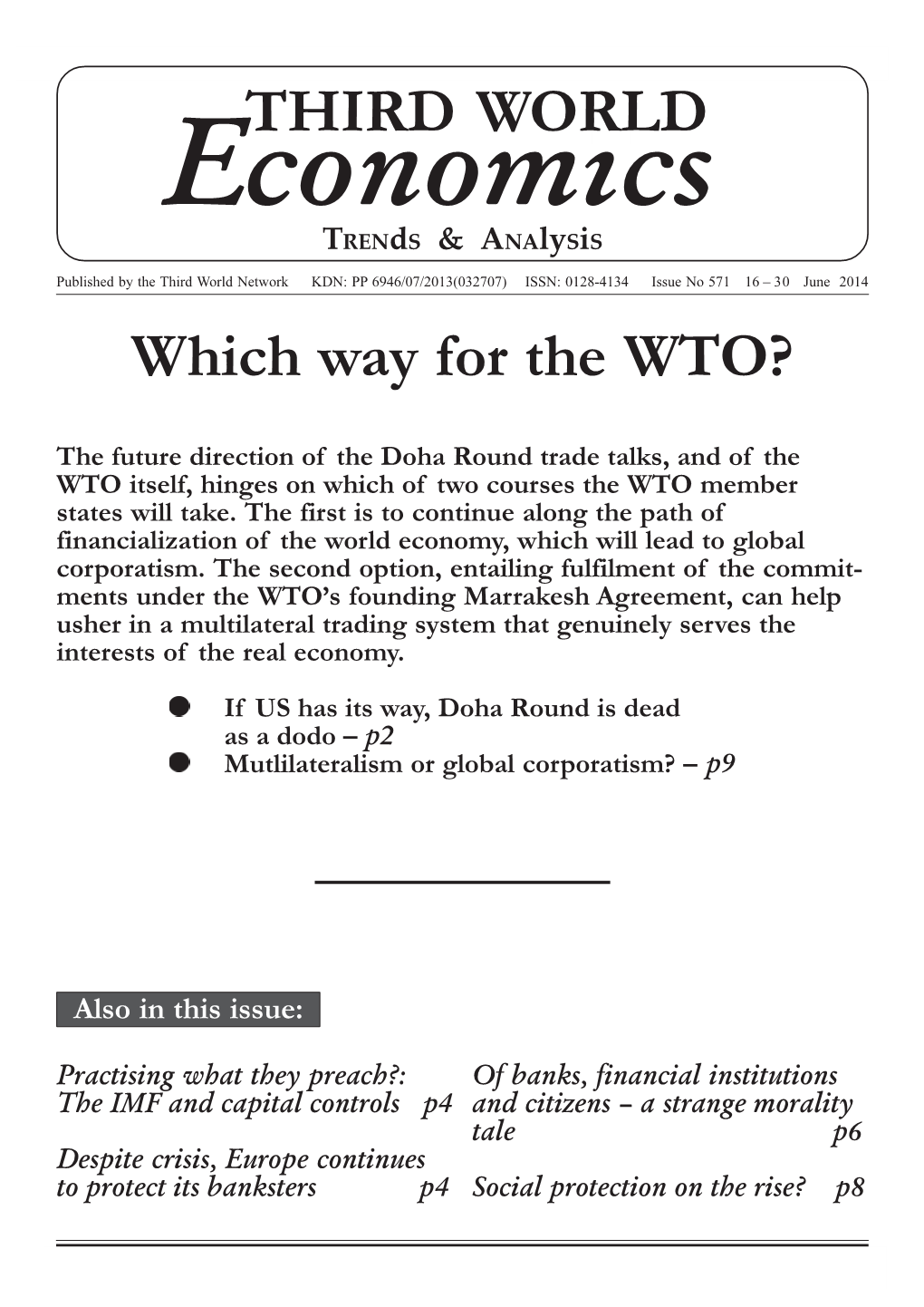 THIRD WORLD Which Way for the WTO?
