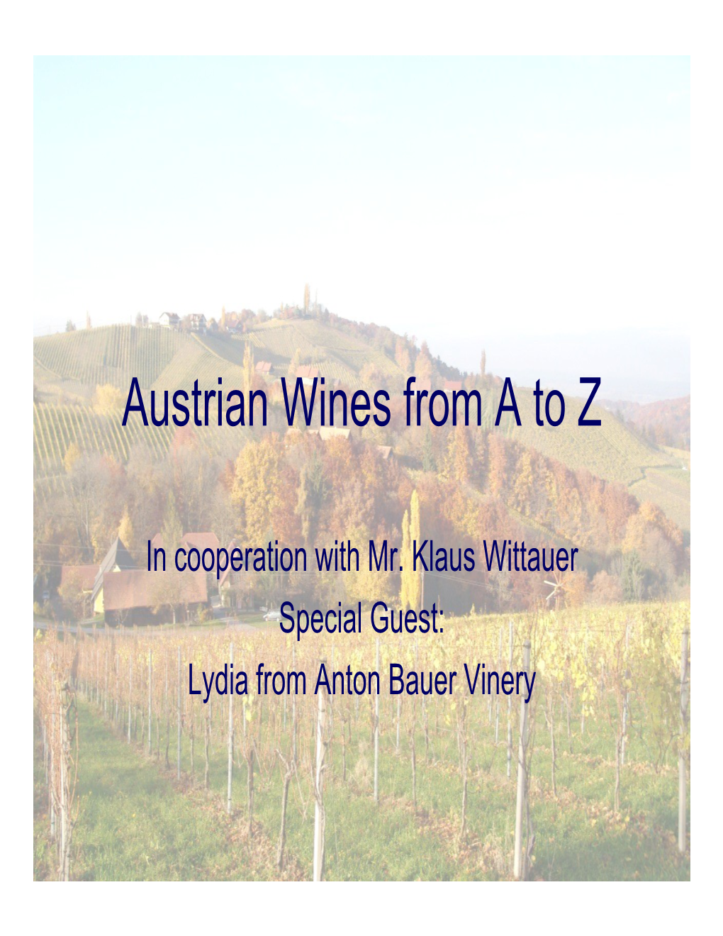 Austrian Wines from a to Z