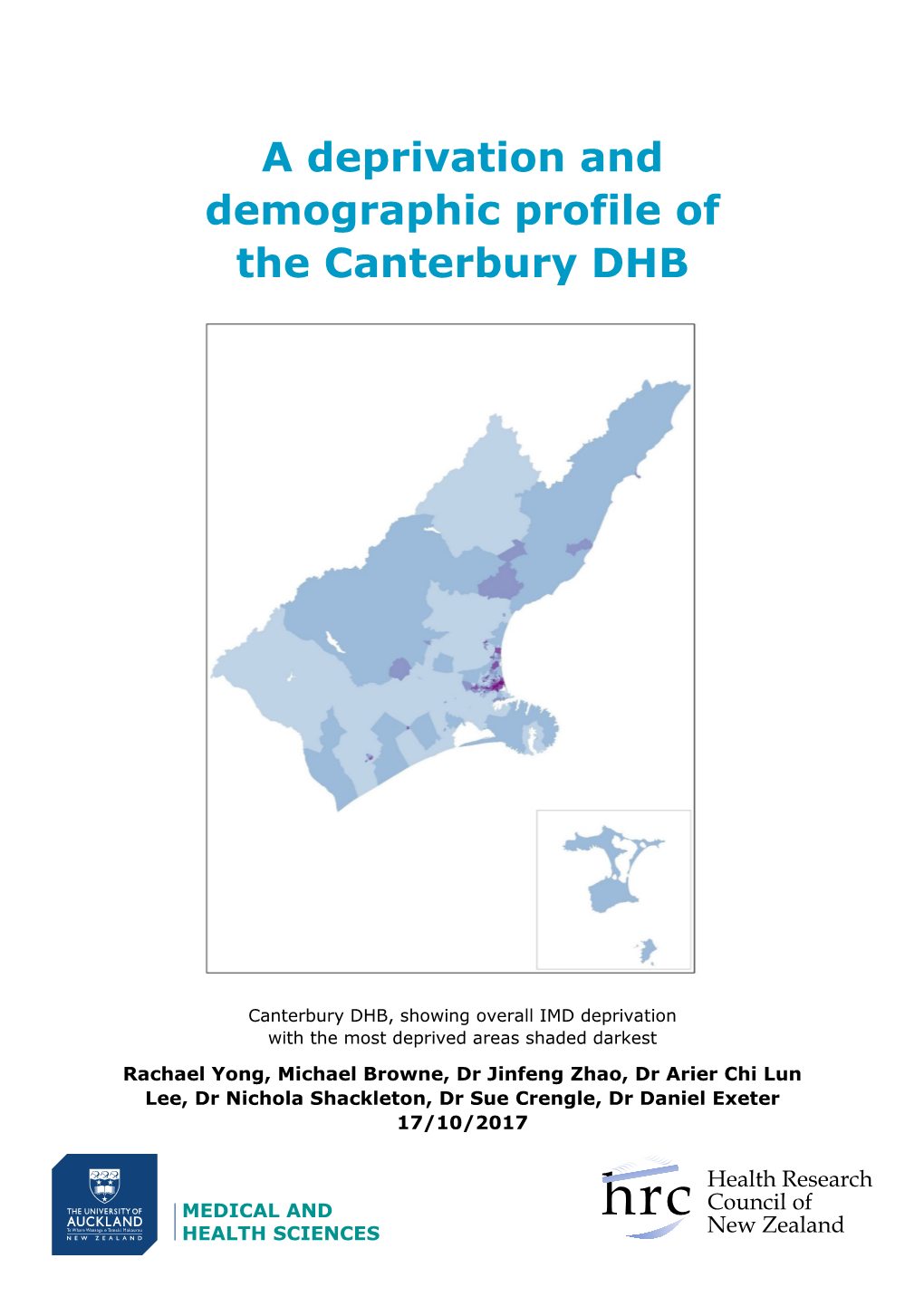 A Deprivation and Demographic Profile of the Canterbury DHB