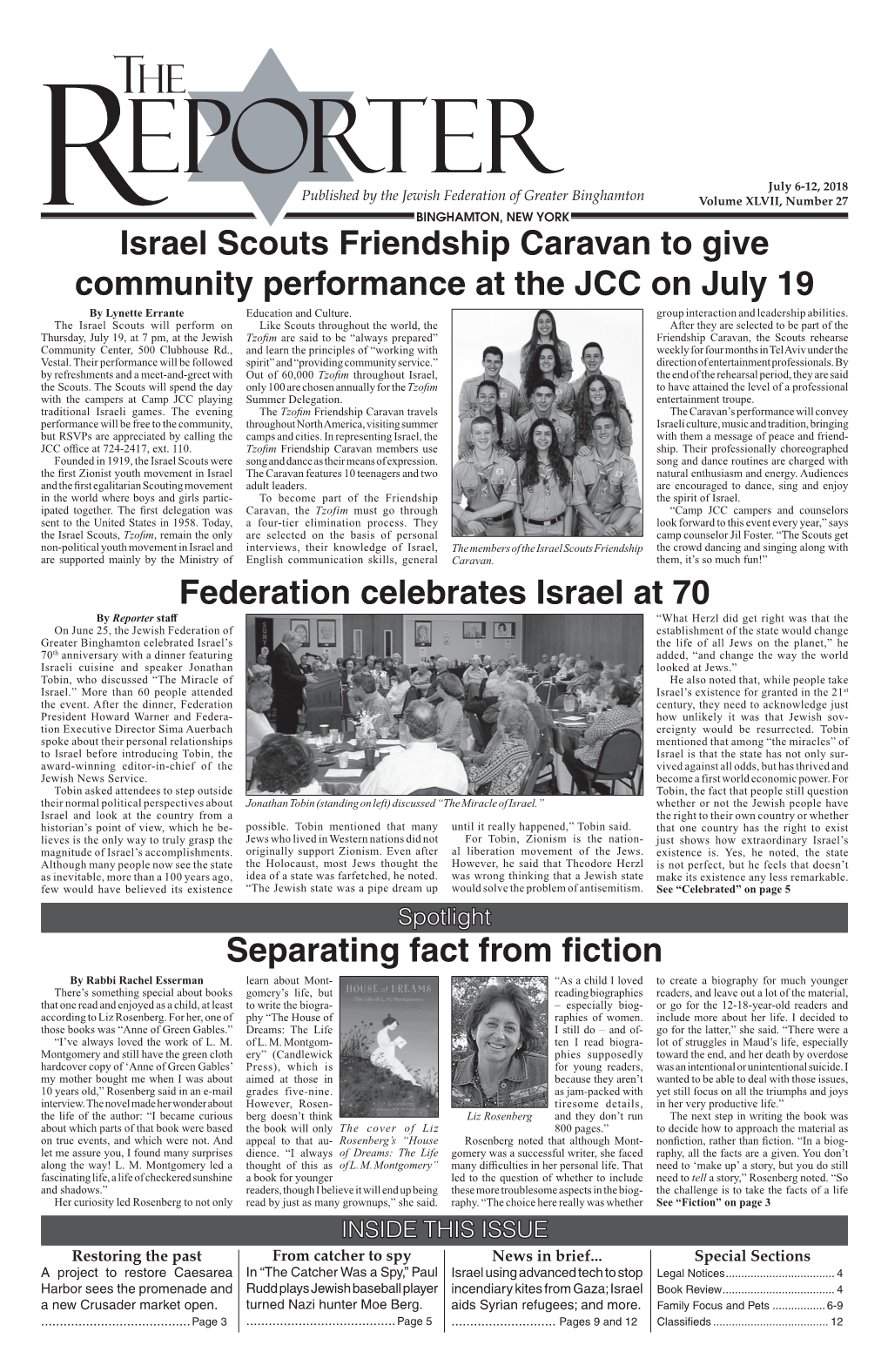 Israel Scouts Friendship Caravan to Give Community Performance at the JCC on July 19 by Lynette Errante Education and Culture