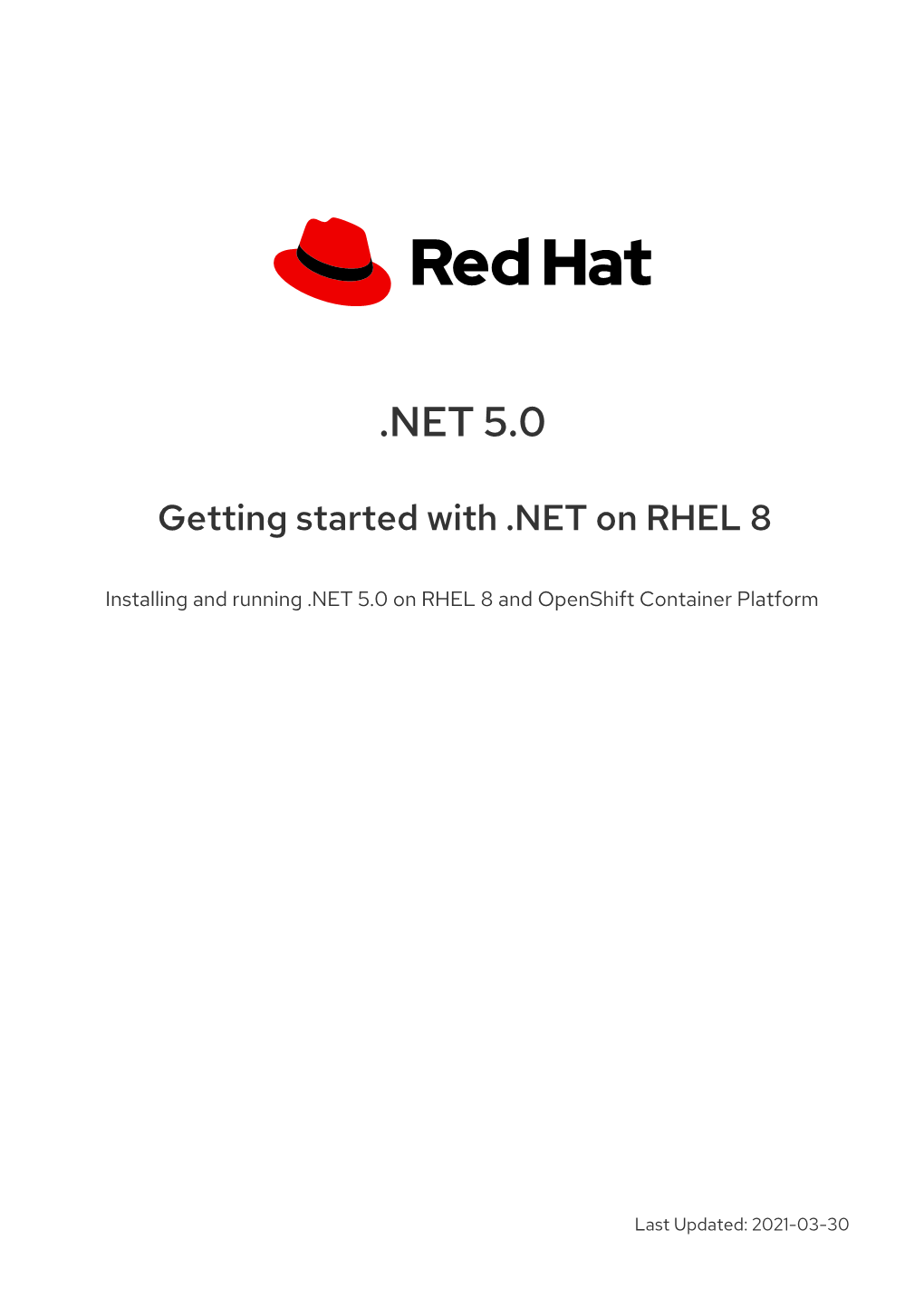 NET 5.0 Getting Started with .NET on RHEL 8