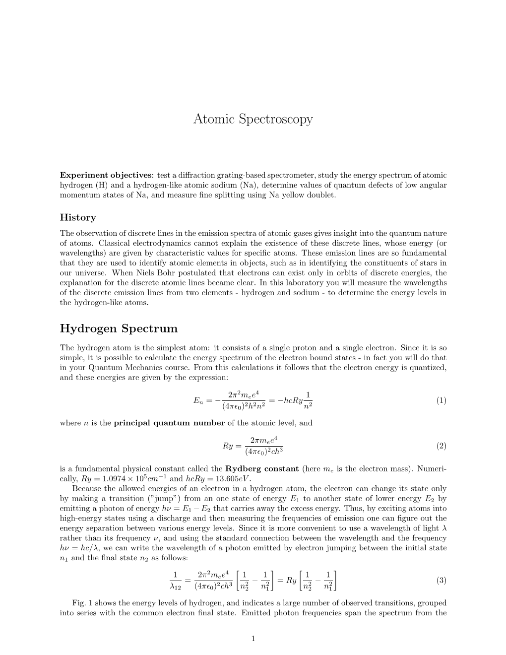 Atomic Spectroscopy