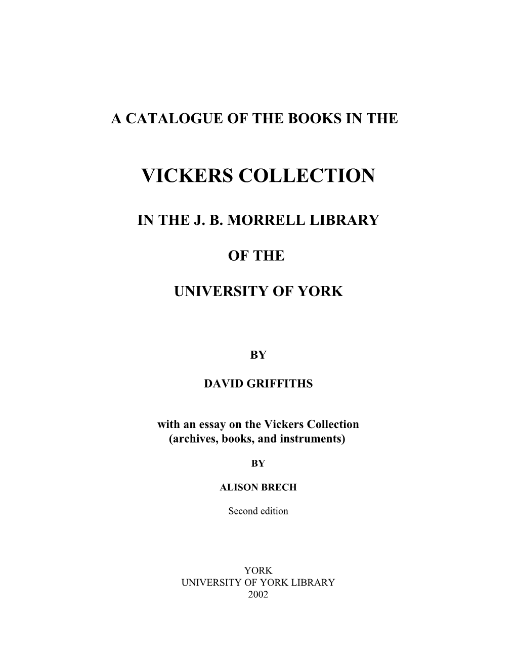 Vickers Collection