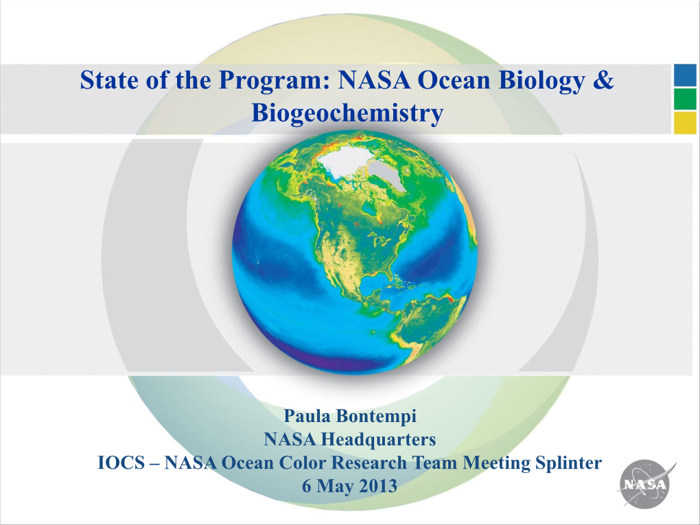 NASA Ocean Biology & Biogeochemistry