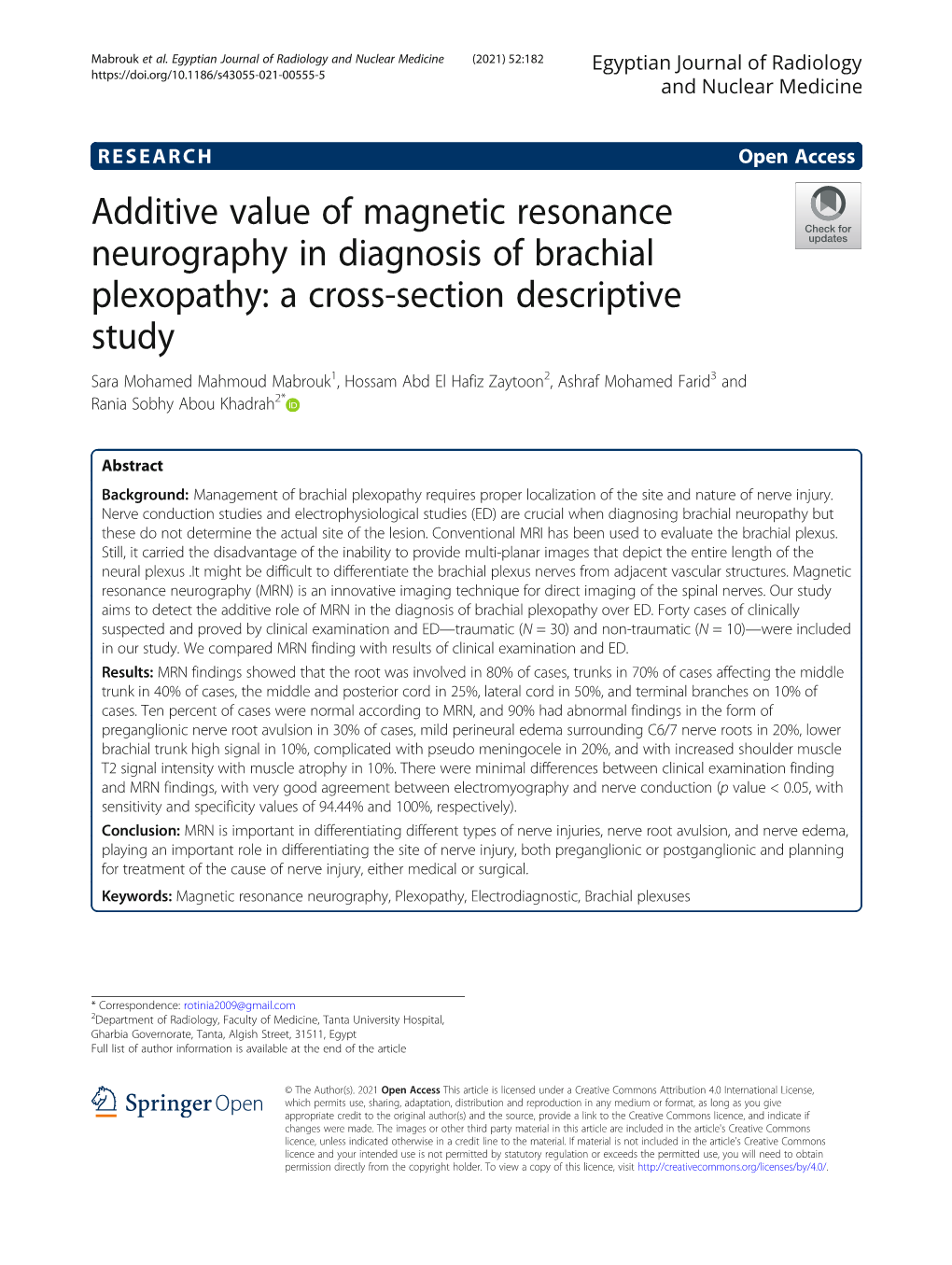 Additive Value of Magnetic Resonance Neurography in Diagnosis Of