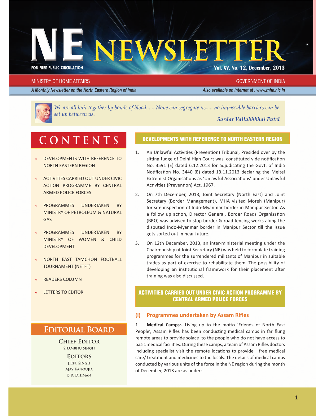 NEWSLETTER NEFOR FREE PUBLIC CIRCULATION Vol