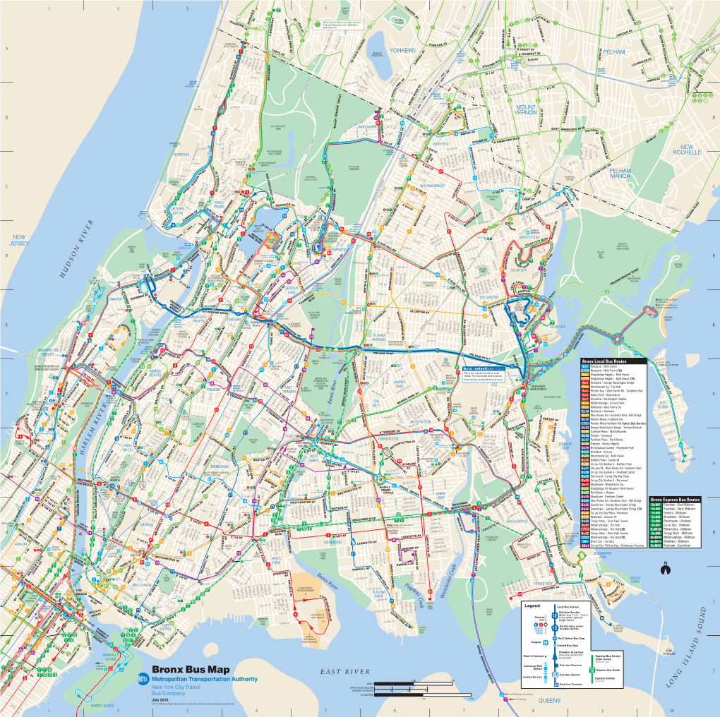 Bronx Bus Map July 2010