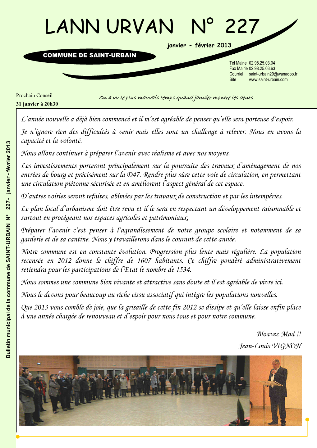 Bulletin N°227 Janvier 2013