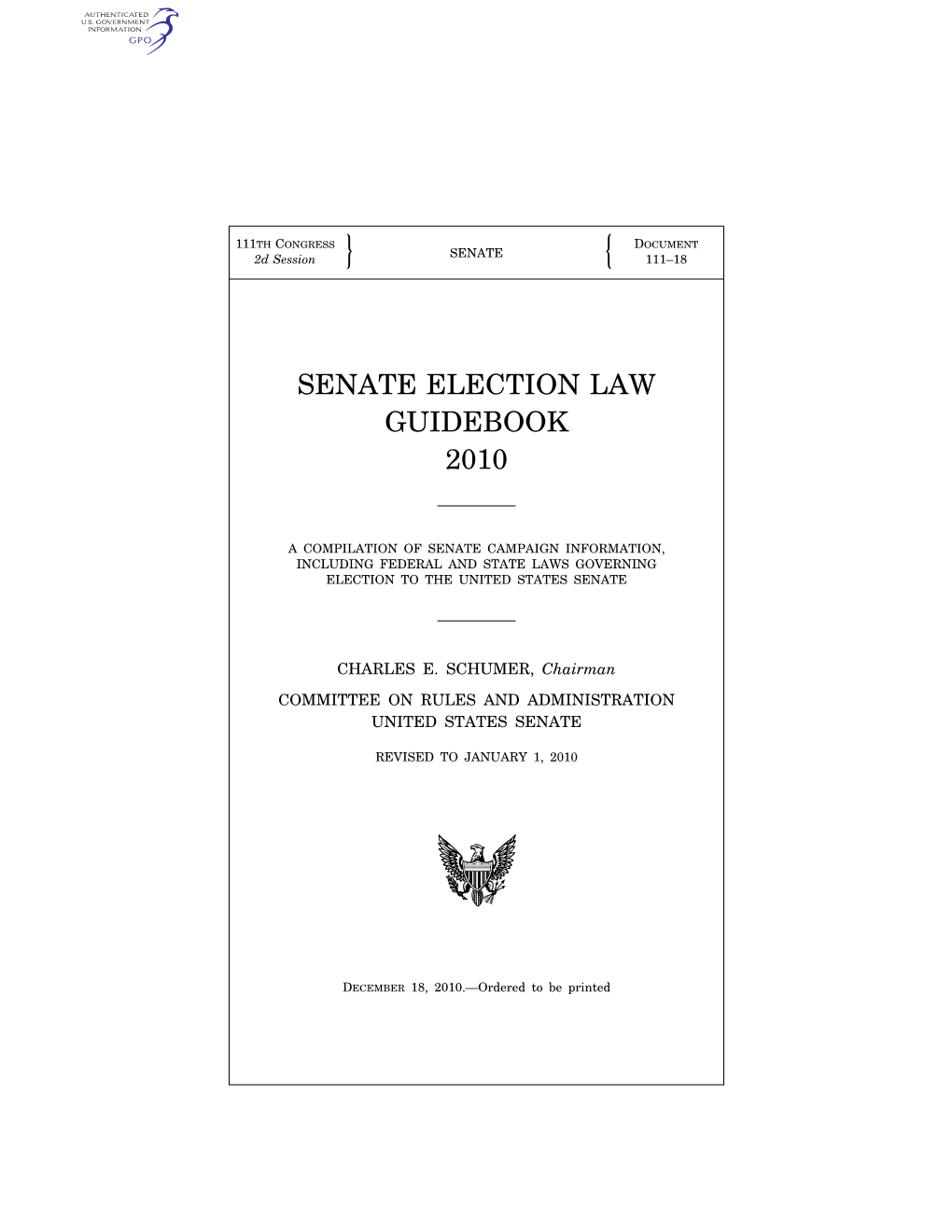 Senate Election Law Guidebook 2010