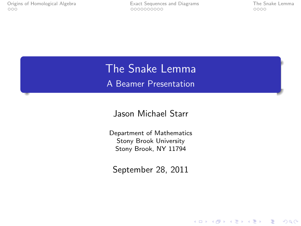 The Snake Lemma