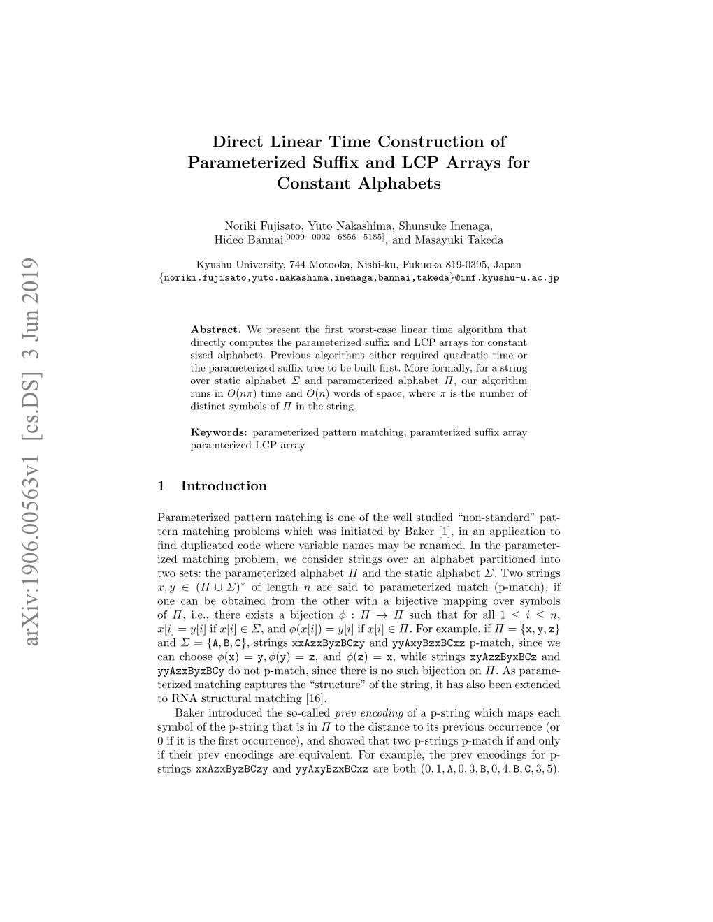 Direct Linear Time Construction of Parameterized Suffix and LCP