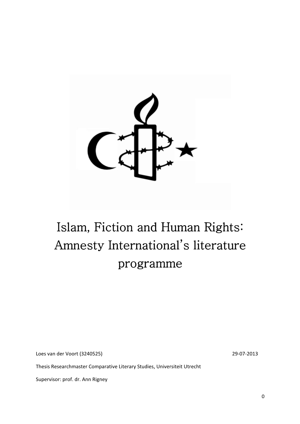 Islam, Fiction and Human Rights: Amnesty International's Literature