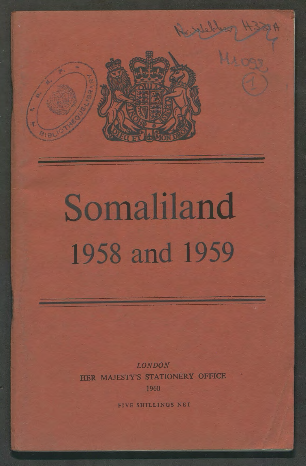 Somaliland 1958 and 1959