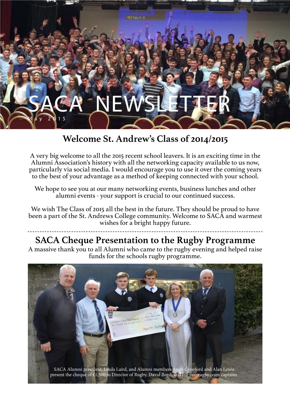 SACA NEWSLETTER May 2015