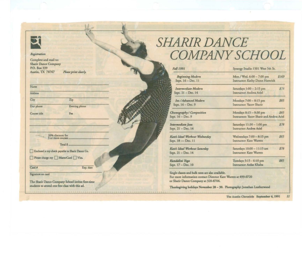 Sharir Dance Company School Invita Fine-Time Or Sharir Dance Company at 320-8704