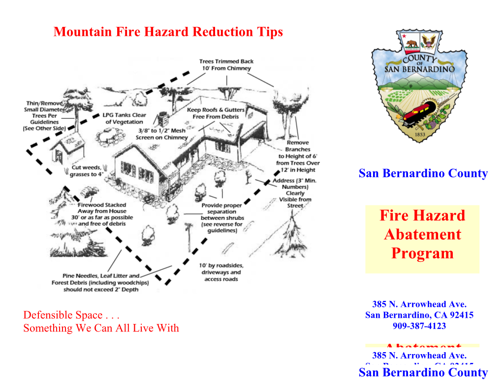 Mountain Fire Hazard Reduction Tips