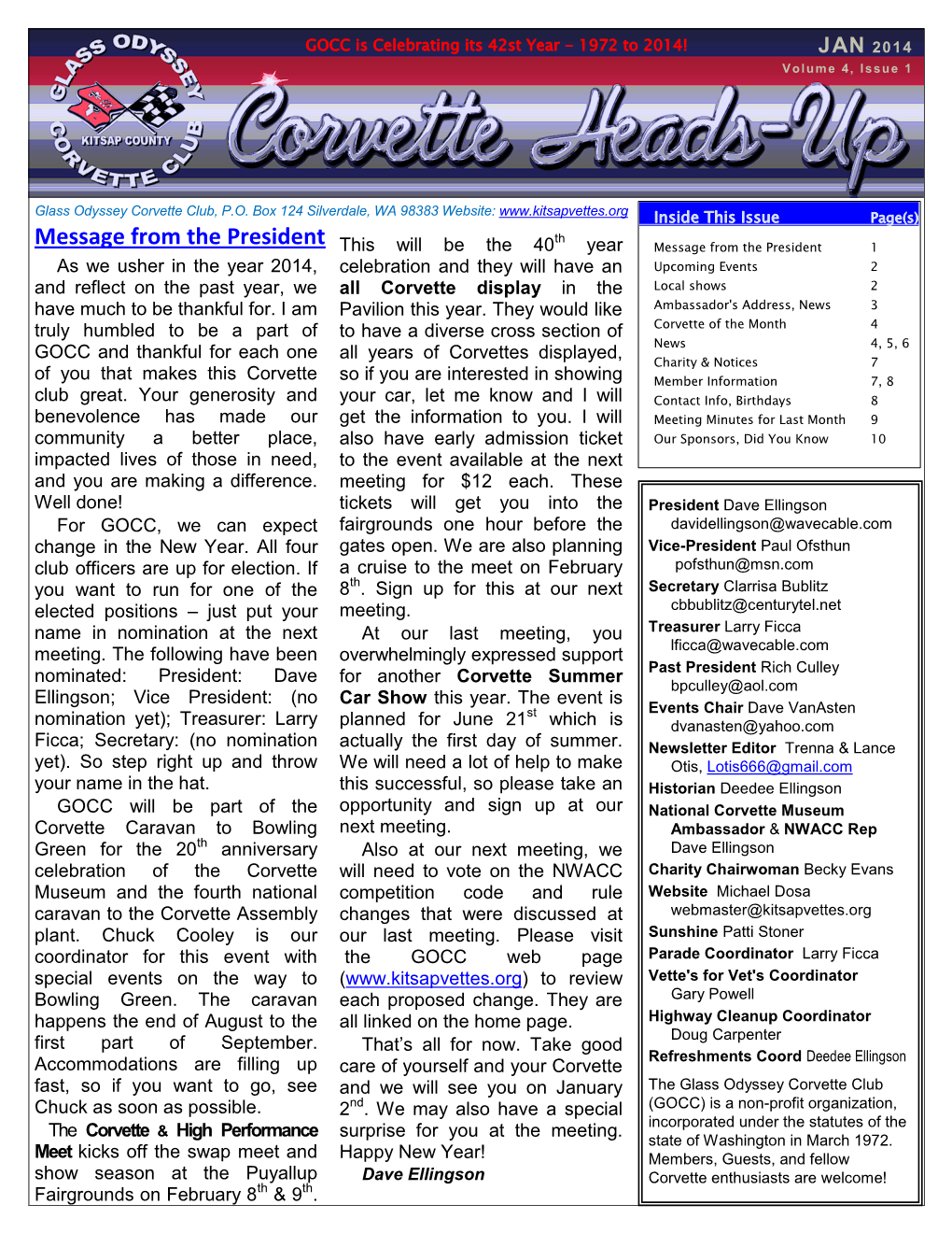 January 2014 Newsletter