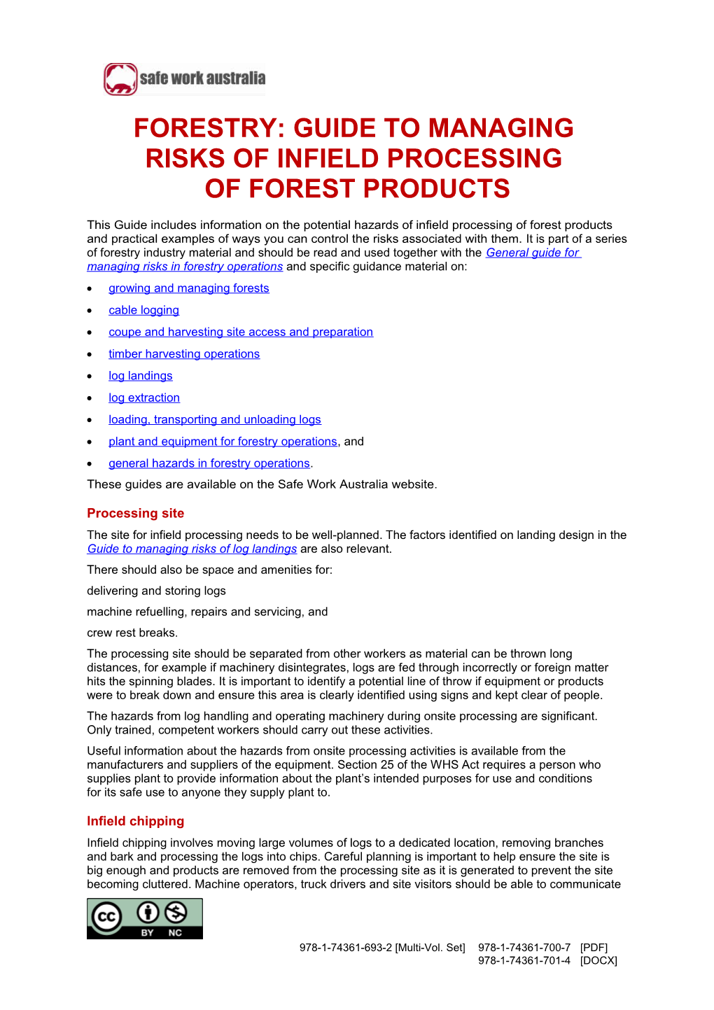 04. Forestry: Guide to Managing Risks of Infield Processing of Forest Products