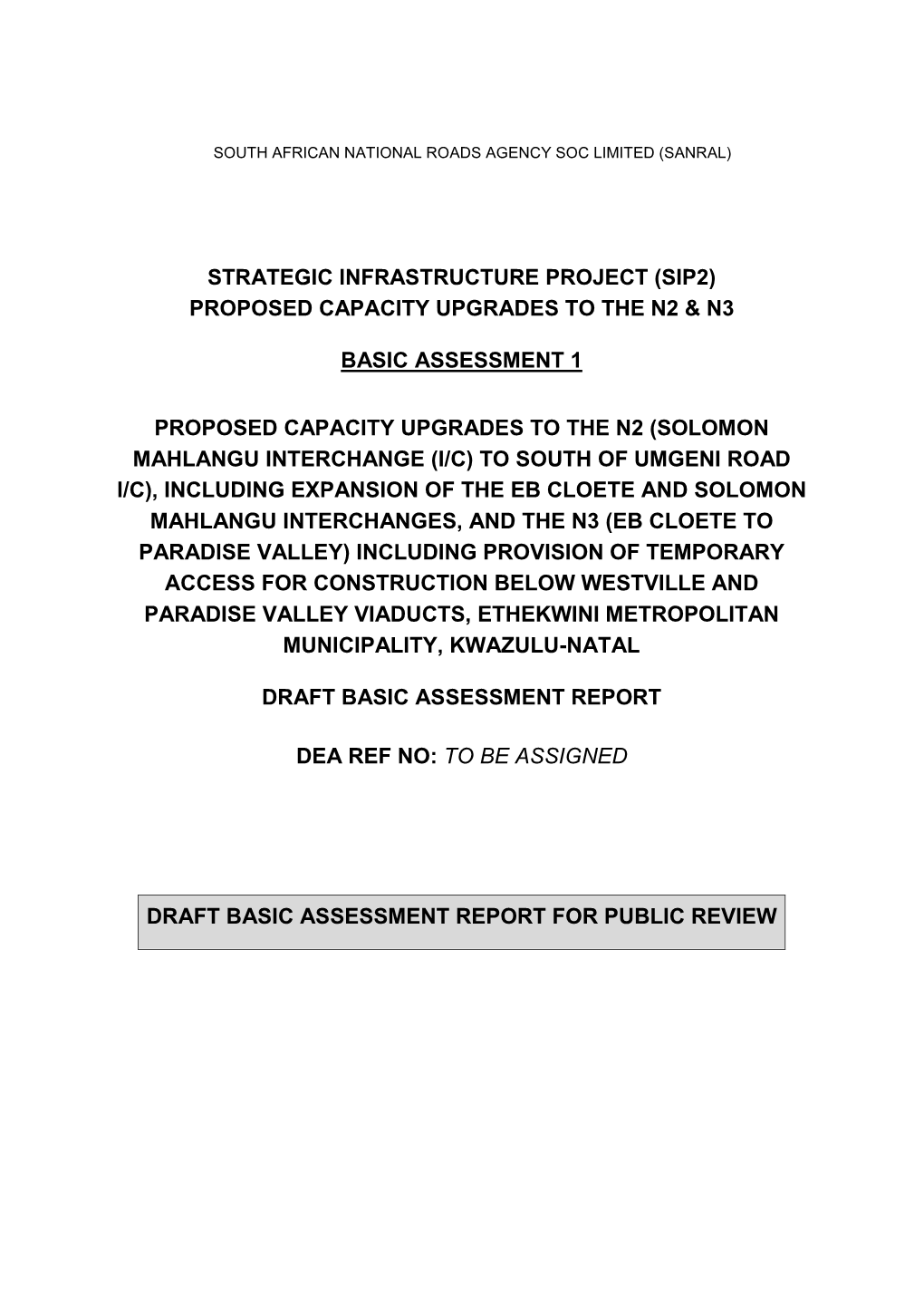 (Sip2) Proposed Capacity Upgrades to the N2 & N3