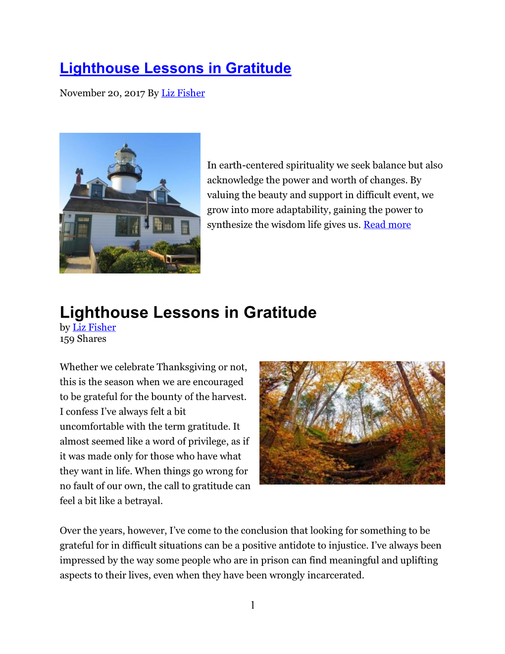 Lighthouse Lessons in Gratitude