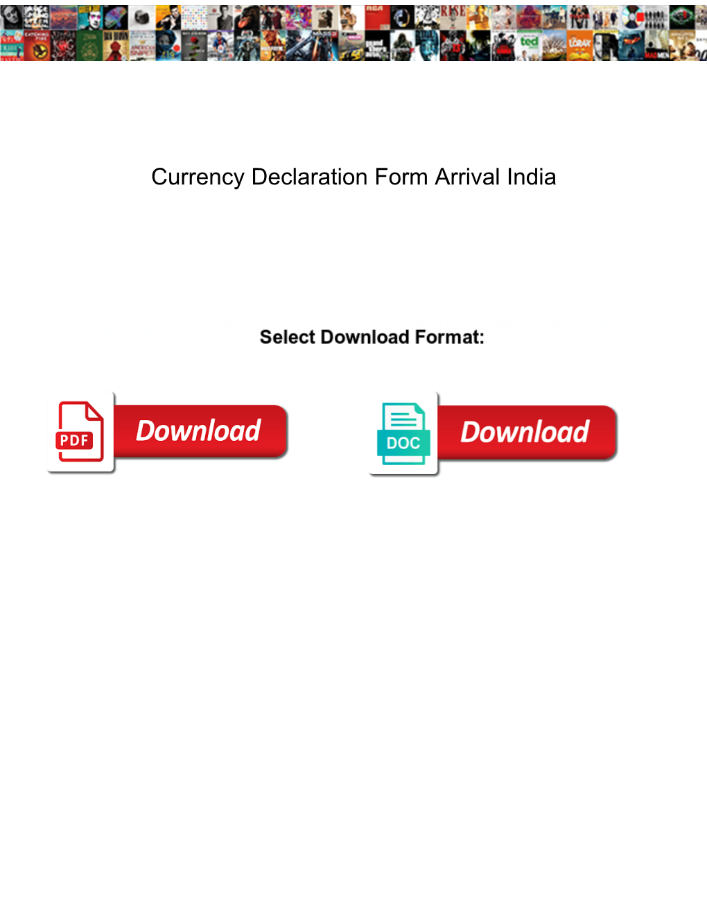 Currency Declaration Form Arrival India